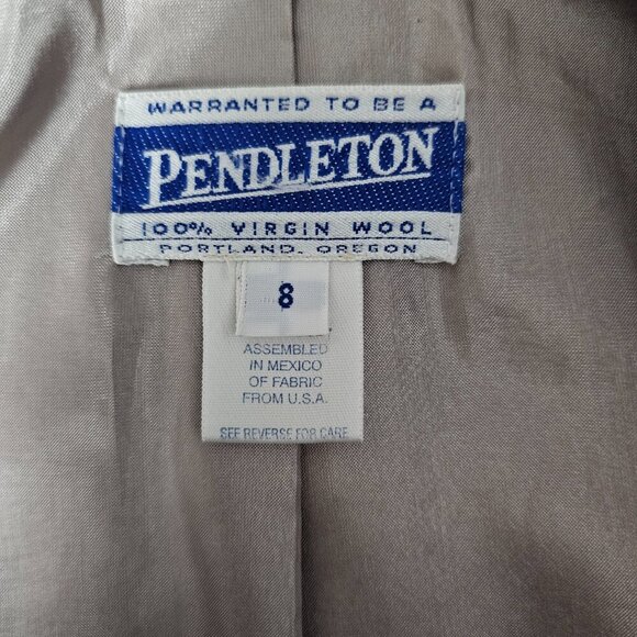 Pendleton Virgin Wool Single Breasted Lined Beige Blazer Suit Jacket - Picture 2 of 8